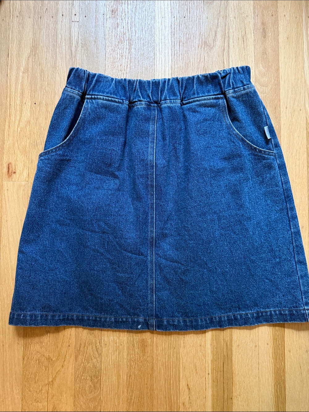 Classic Dark Blue Denim A-Line Skirt - Women's Casual Staple